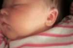 birth announcement of Baby Peyton Joan Hanson